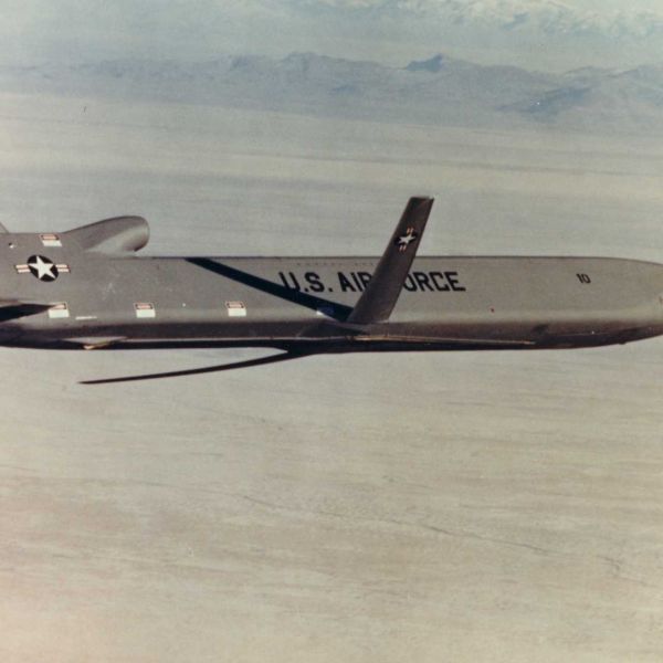 The AGM-86B is a nuclear-armed, air-launched, subsonic cruise missile developed by Boeing for the U.S. Air Force, which entered service in December 1982 and remains operational as of 2026 as part of the U.S. nuclear triad missile inventory. (Picture source: U.S. Air Force)