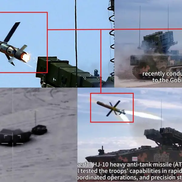 China’s PLA used the HJ-10 anti-tank missile system in a Gobi Desert live-fire drill to improve long-range mobile anti-armor combat operations (Picture Source: China’s Ministry of National Defense)