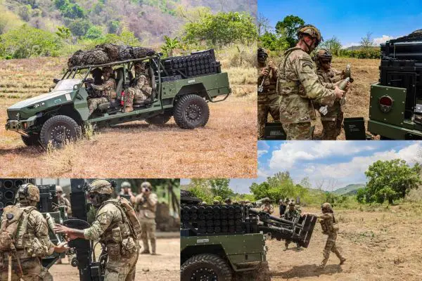 The U.S. Army demonstrated its Scorpion 81mm mobile mortar during Balikatan 2026 in the Philippines, highlighting a fast-moving, shoot-and-displace fire support capability tailored for Indo-Pacific island defense (Picture Source: U.S. Army)