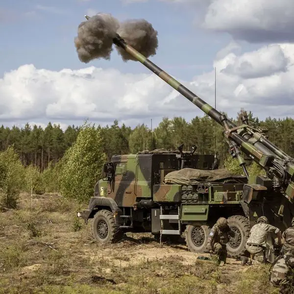 The CAESAR Mk II is a 155 mm 52 caliber wheeled howitzer combining high mobility with long range precision fire, capable of striking targets beyond 50 kilometers while rapidly relocating to evade counter battery threats (Picture source: Lithuanian MoD).