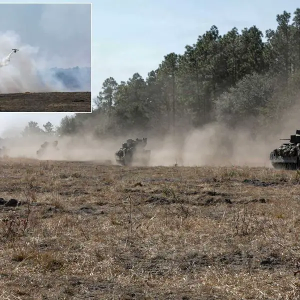 U.S. Army tests drone deployed smoke screen to protect M2A4 Bradley IFVs during live field exercise