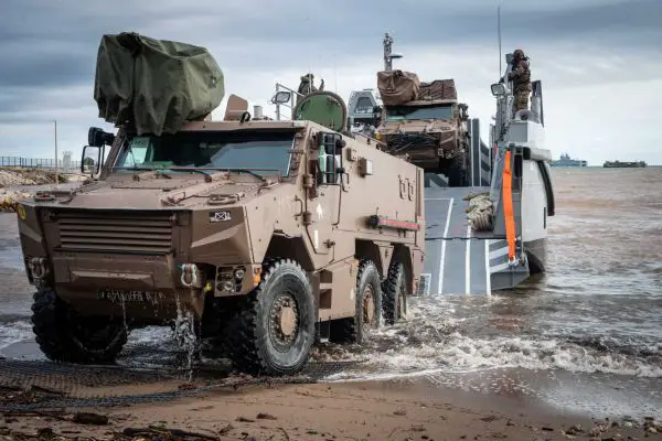 The landing phase permits land units equipped with Griffon armored vehicles to establish a protected foothold, deploy infantry under armor, and integrate into a broader joint operation linking naval projection, air operations, and ground maneuver. (Picture source: French Army)