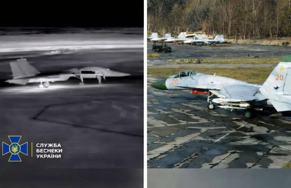 Ukrainian intelligence and security services claim to have disabled four Russian fighter jets in two coordinated operations, using sabotage at a guarded air base near Lipetsk and long-range drones against Belbek airfield in occupied Crimea, underscoring Ukraine’s expanding ability to strike Russian tactical aviation deep behind the front lines (Picture source: Security Service of Ukraine).