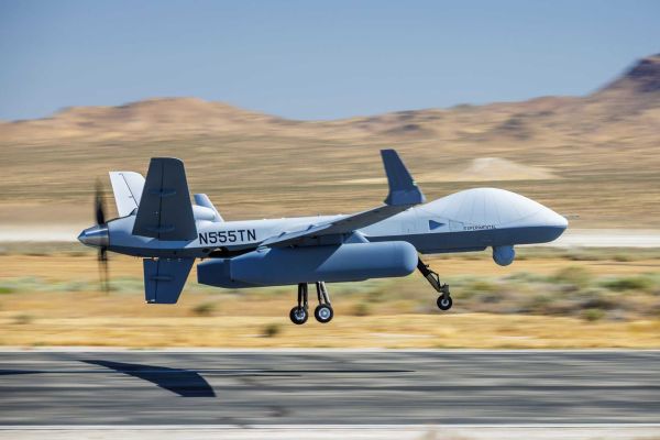 The MQ-9B LoyalEye could provide over 40 hours of continuous, high-altitude airborne early warning and tracking using a modular, cost-effective radar pod system that eliminates onboard crew risk and easily integrates into existing unmanned fleets. (Picture source: GA-ASI/Saab)