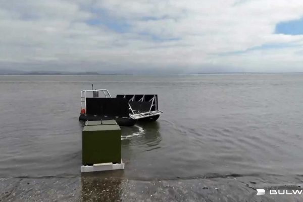 The Caravel is a 15-foot autonomous landing craft specifically designed by Bulwark for austere coastal environments where traditional infrastructure is absent or might be targeted if a war breaks out. (Picture source: Bulwark Dynamics)