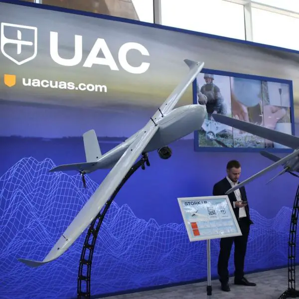 STORK LR is a long-range fixed-wing tactical UAV with 5.5 hours endurance and up to 135 km range, equipped with stabilized day and night optics and automatic target tracking. Designed for artillery spotting and battlefield surveillance, it features encrypted communications and anti-jam navigation for operations in contested environments (Picture source: Army Recognition Group).