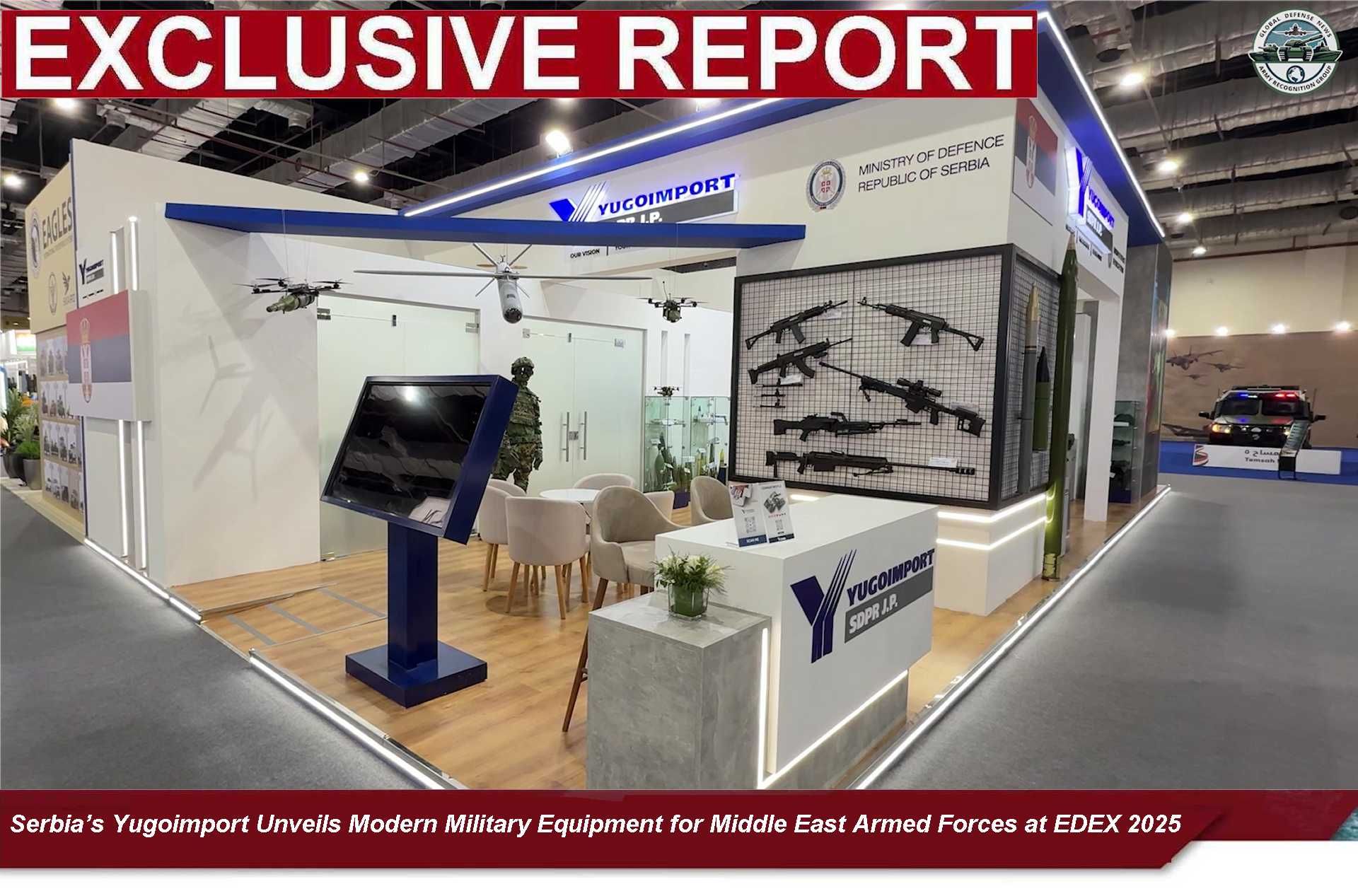 Yugoimport SDPR showcases its latest Serbian-made defense technologies at EDEX 2025, including modular small arms, loitering munitions, and advanced combat vehicles, reinforcing its growing footprint in Middle Eastern defense markets.