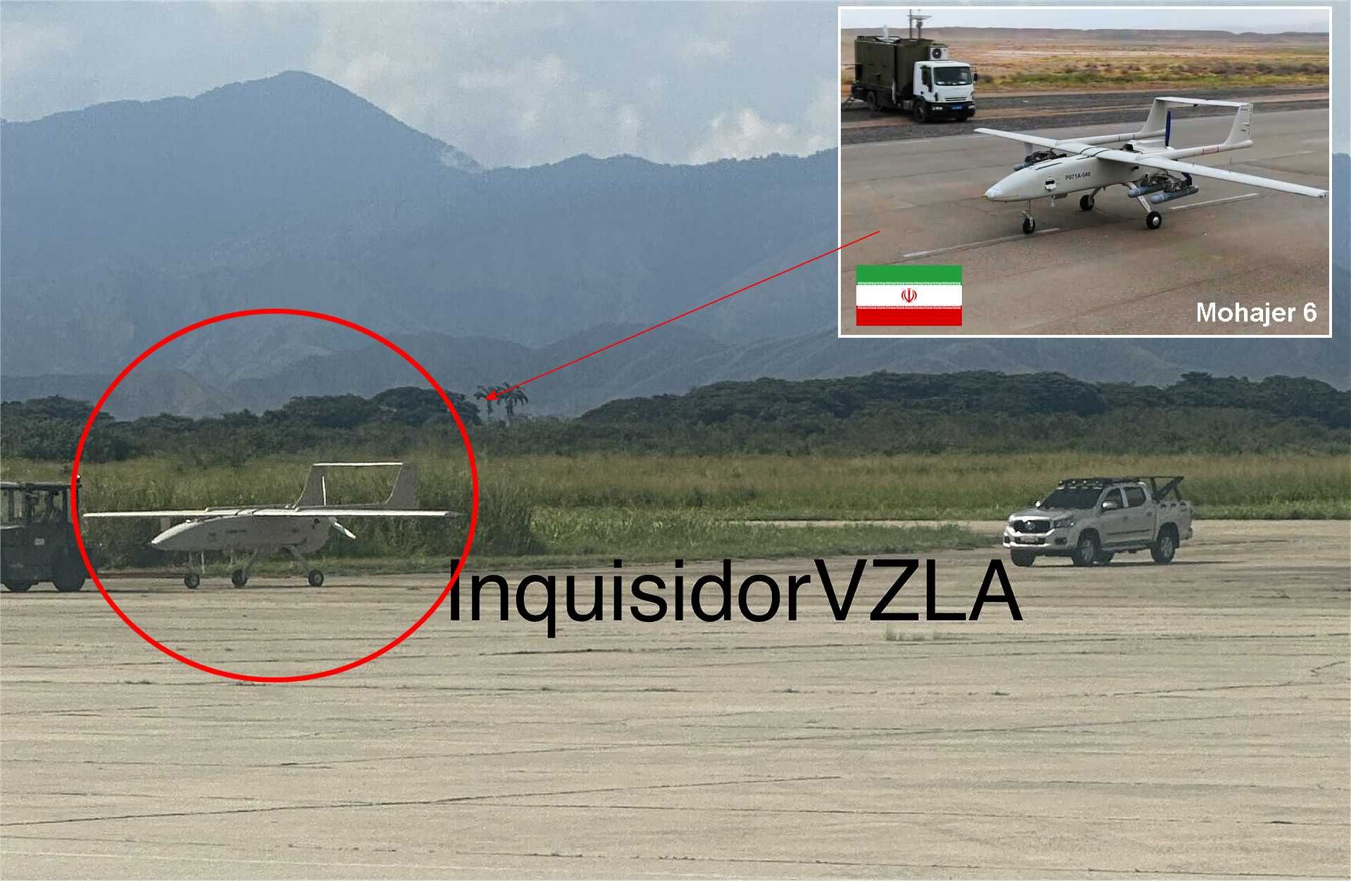 Iranian-made Mohajer-6 unmanned aerial vehicle spotted on the tarmac of El Libertador Air Base in Venezuela, confirming the drone's operational deployment by the Venezuelan Air Force. The image, published on December 30, 2025, marks the first visual evidence of Mohajer-6 presence in Latin America.