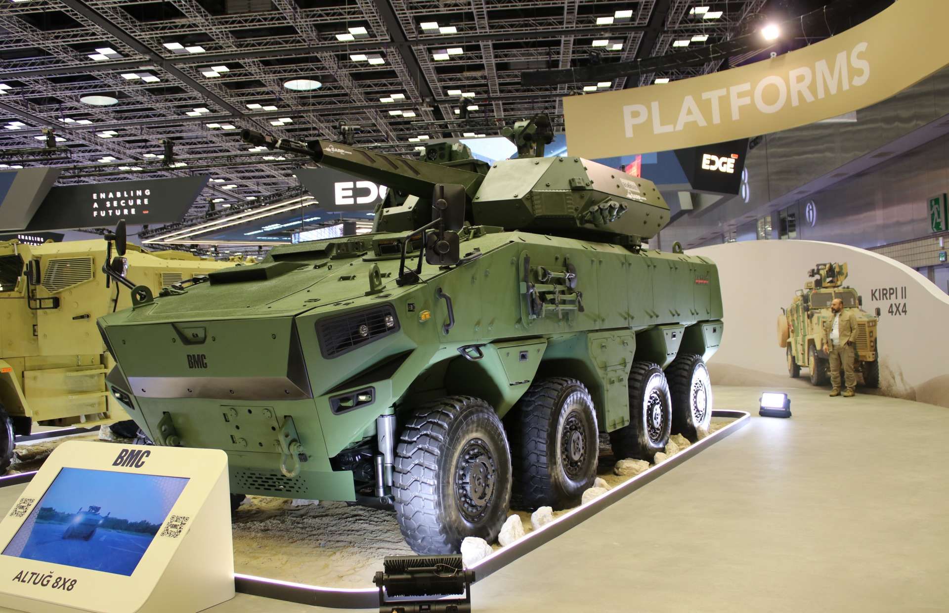 ASELSAN SARP 100/35 unmanned turret with stabilized 35 mm cannon, airburst-capable ammunition, coaxial machine gun and high-elevation sensors for engaging armored, aerial and dismounted threats under full crew protection (Picture source: Army Recognition Group).