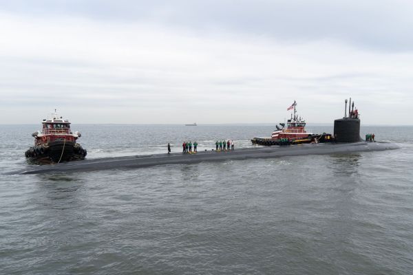Pre-Commissioning Unit New Jersey (SSN 796), a Virginia-class fast-attack submarine, arrives at Naval Weapons Station Earle on September 6, 2024 (Picture source: US DoD)
