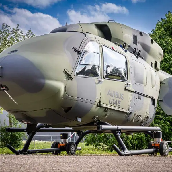 Airbus' new U145 autonomous uncrewed aerial system, derived from the H145 helicopter, is designed to combine the payload capacity and reliability of a proven twin-engine rotorcraft with advanced autonomous flight capabilities for military and civil missions. (Picture source: Airbus Helicopters)