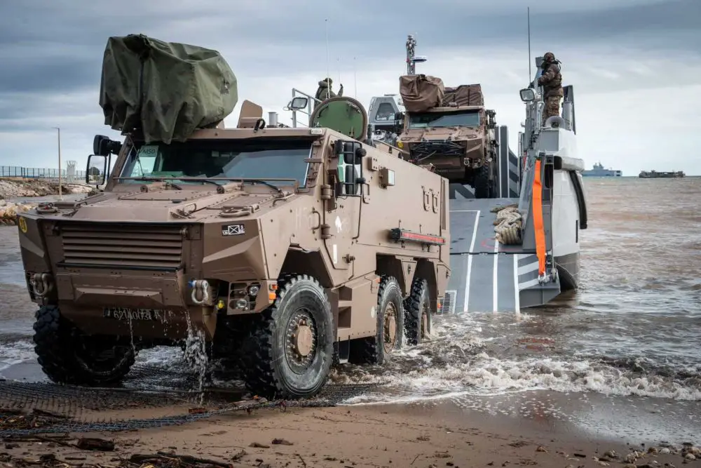 The landing phase permits land units equipped with Griffon armored vehicles to establish a protected foothold, deploy infantry under armor, and integrate into a broader joint operation linking naval projection, air operations, and ground maneuver. (Picture source: French Army)