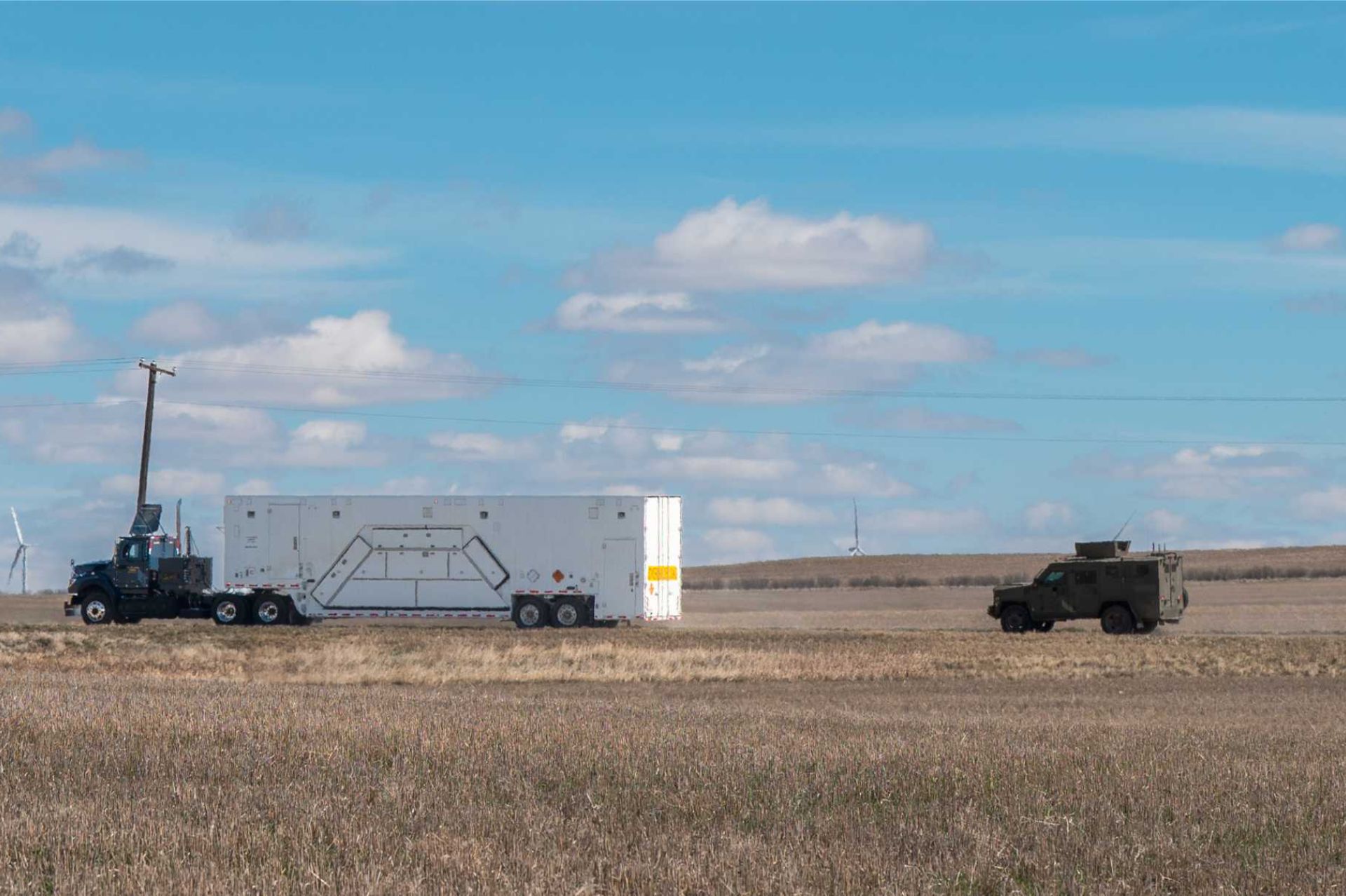 U.S. Airmen from Malmstrom Air Force Base execute the first operational mission with the new Payload Transporter Replacement near Great Falls, Montana, on April 8, 2026. Following initial fielding at F.E. Warren Air Force Base, this mission marks Malmstrom’s first operational use of the system, advancing modernization of ICBM maintenance capabilities. (U.S. Air Force photo by Senior Airman Jack Rodriguez Escamilla)