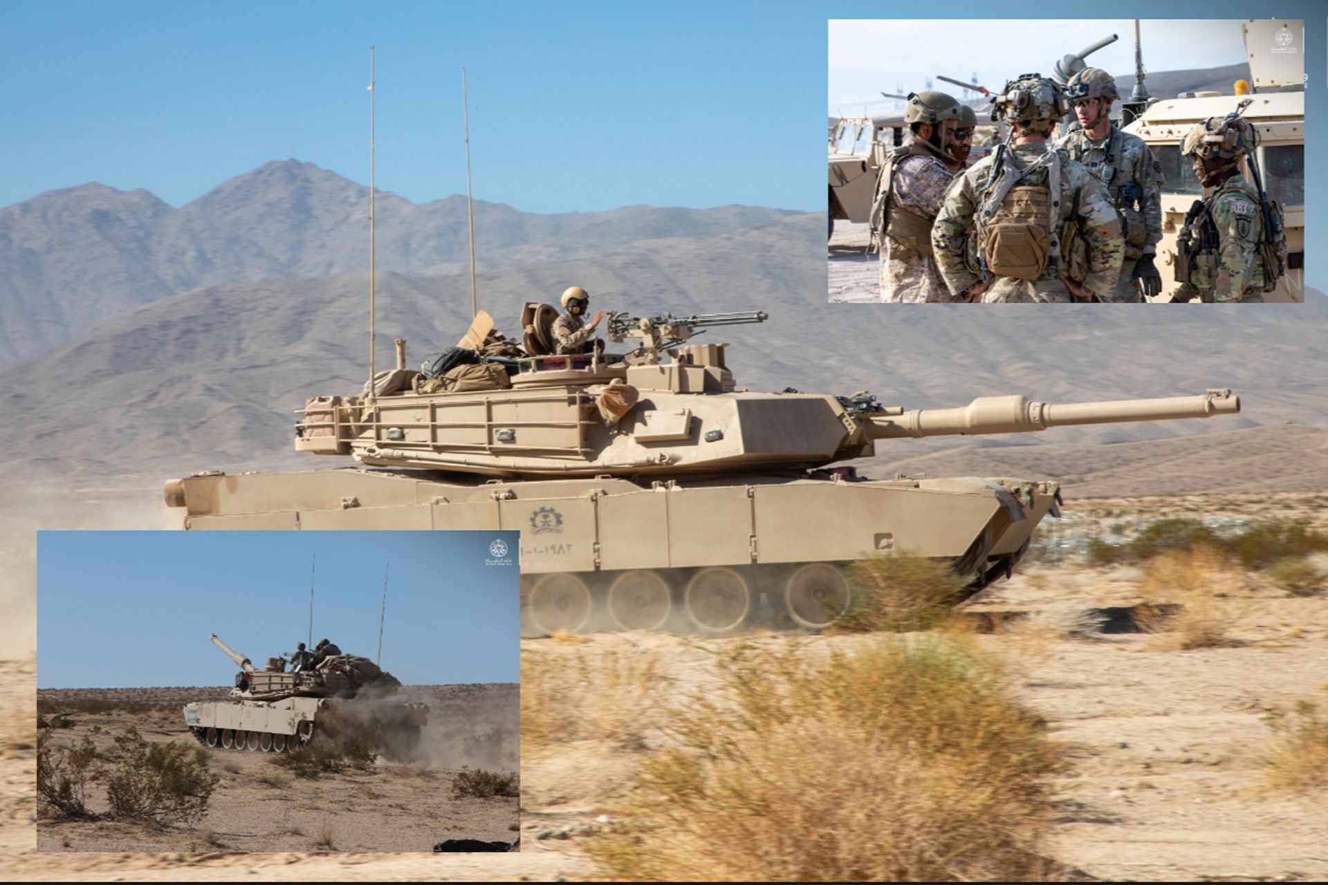 The Quincy-1 exercise brings U.S. and Saudi troops together in California’s Mojave Desert to conduct large-scale desert warfare training, combining armored maneuvers, live-fire drills, and command integration under realistic combat conditions. (Picture Source: Ministry of Defense in the Kingdom of Saudi Arabia)