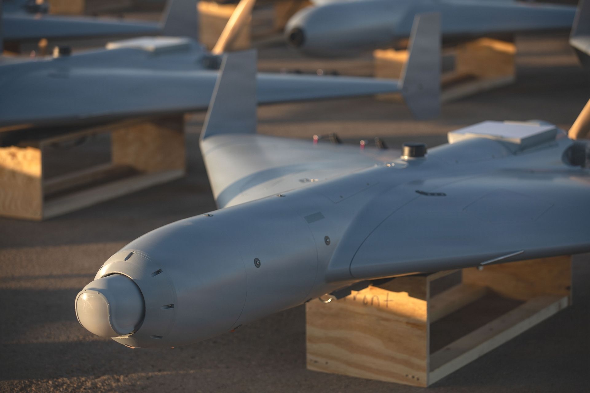 U.S.-manufactured LUCAS FLM 136 loitering munition is a long-range, six-hour endurance unmanned strike drone built by SpektreWorks, capable of carrying an 18 kg (40 lb) payload over 350 nautical miles (648 km) to conduct precision one-way attacks against air defenses, missile launchers, and hardened military targets.
