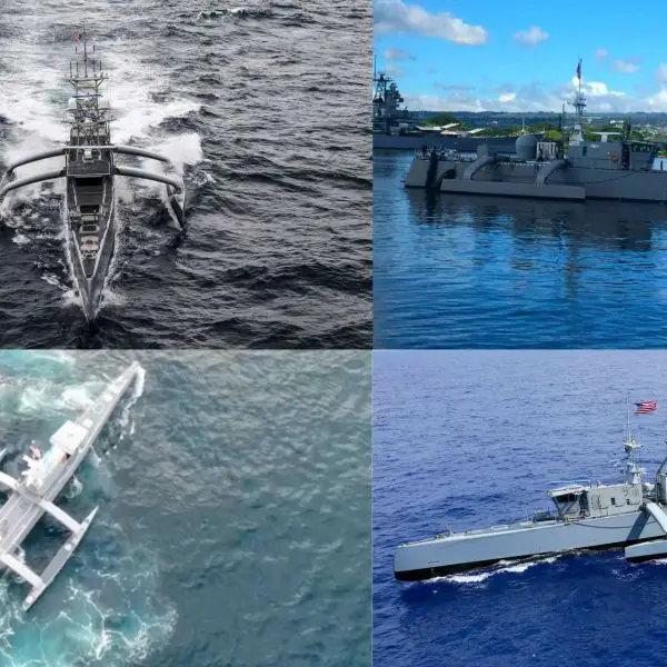 The U.S. Navy plans to deploy more than 30 Medium Unmanned Surface Vessels and thousands of drone boats in the Indo-Pacific by 2030 to expand distributed surveillance, reduce risk to crewed ships, and complicate China’s maritime targeting (Picture Source: U.S. Navy/ Leidos)