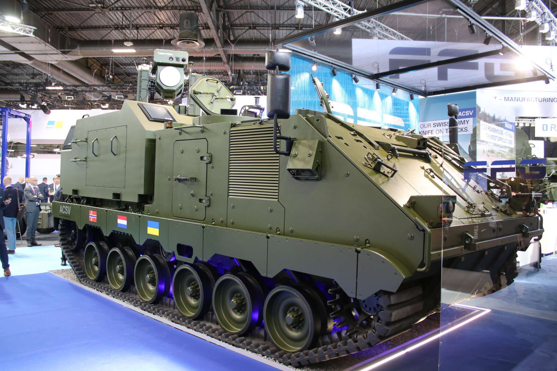 FFG has unveiled a new Armoured Combat Support Vehicle configuration equipped with EshTech's Drone Light pulsed-laser hard-kill system, providing mobile frontline forces with a reusable directed-energy capability to defeat drones, loitering munitions, and other low-altitude aerial threats (Picture Source: Army Recognition Group)