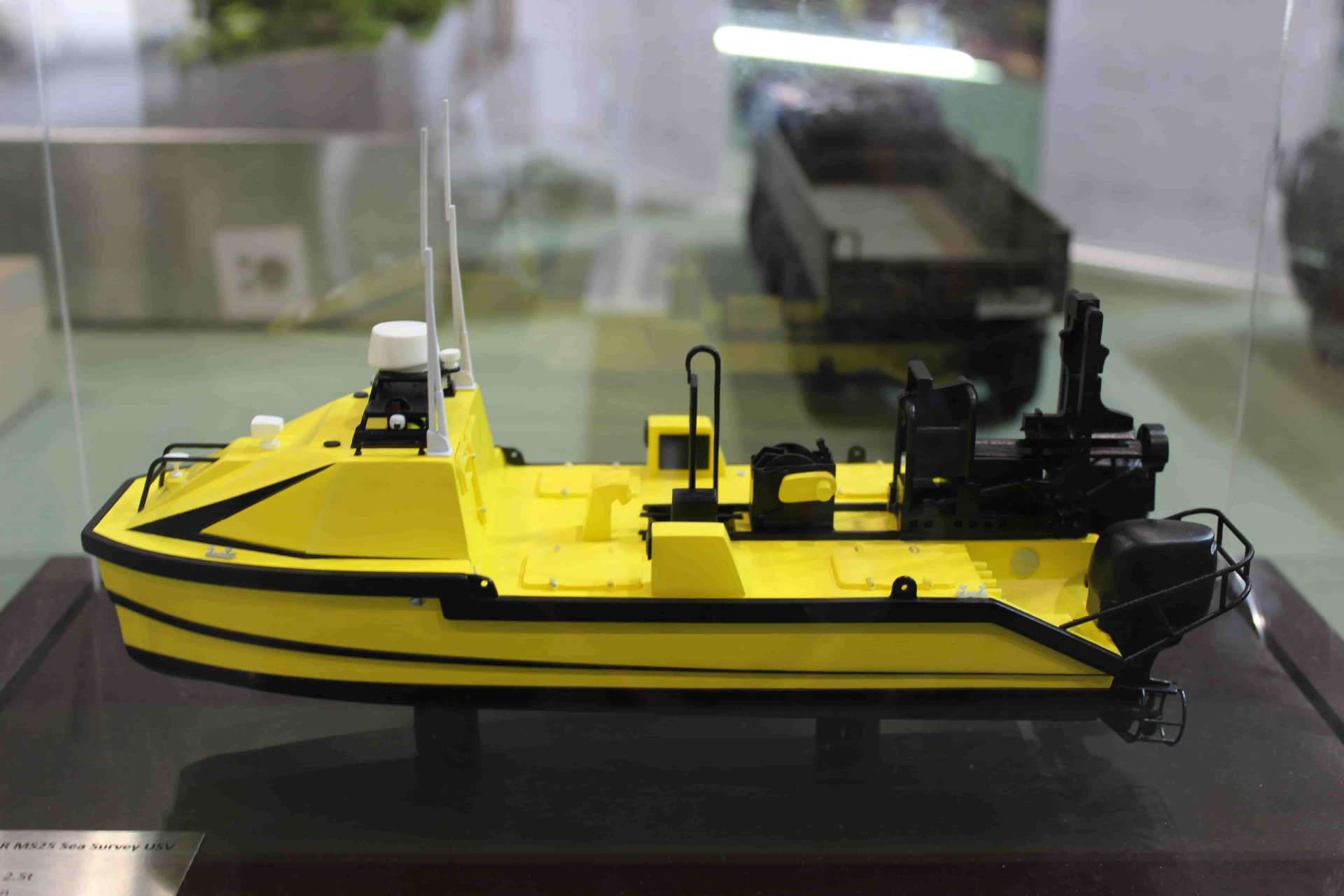 China introduced a compact Marine Survey USV at Expodefensa 2025 in Bogotá, presenting it as a low risk, low cost unmanned option for coastal surveillance, hydrographic mapping and day to day maritime security across Latin America (Picture Source: Army Recognition Group)