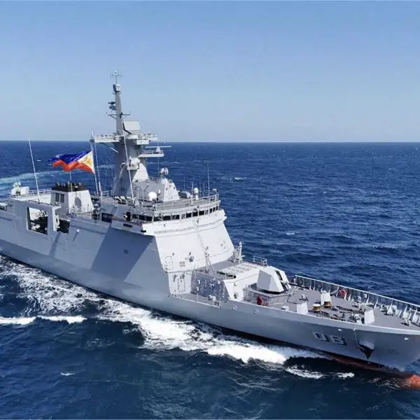 The BRP Miguel Malvar (FFG-06), the Philippine Navy’s newest guided-missile frigate, seen during sea trials off the coast of Ulsan, South Korea, prior to its delivery in late 2024.