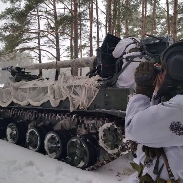 Belarus–Russia joint training with the 111th Guards Artillery Brigade operating 2S5 “Giatsint-S”, on 28 January 2026 (Picture source: Russian MoD)