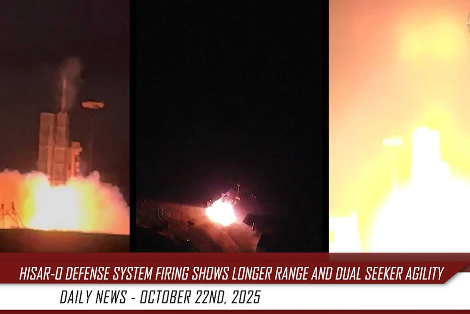 Türkiye conducted a live-fire test of the HİSAR-O medium-range air defense system on October 22, 2025, showcasing a successful vertical launch and high-altitude interception.