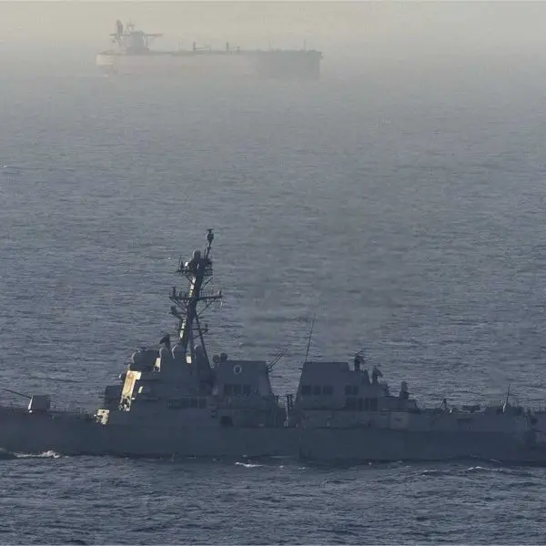 U.S. Navy Arleigh Burke-class guided-missile destroyer USS Michael Murphy (DDG 115) patrols the Arabian Sea during a maritime blockade against ships entering or exiting Iranian ports and coastal areas, April 15, 2026.
