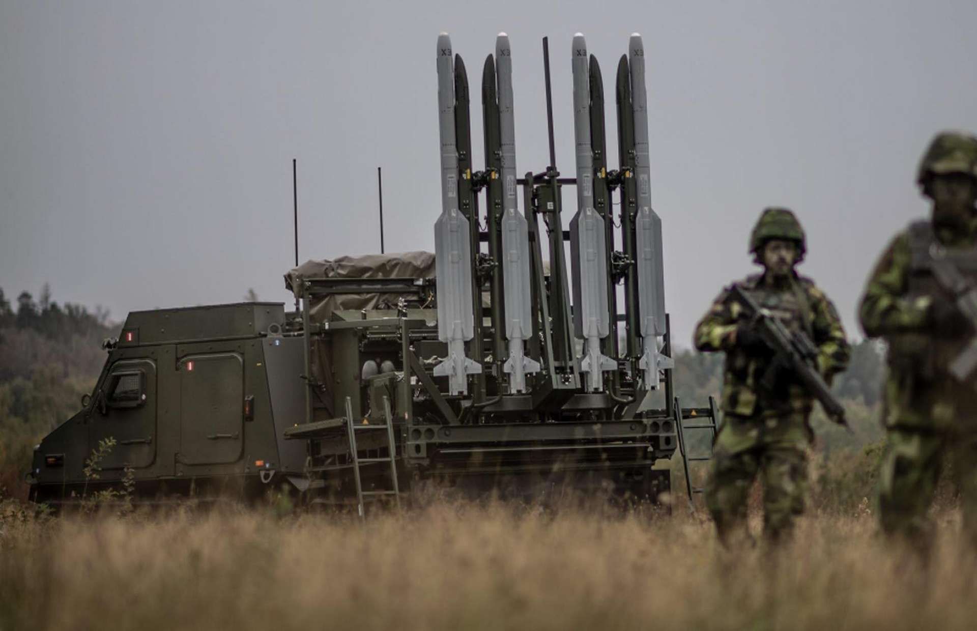 IRIS-T-SLS is a mobile short-range air defense system using an agile imaging infrared missile to defeat low-flying aircraft, helicopters, cruise missiles, and drones (Picture source: Swedish MoD).