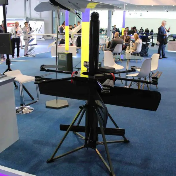 A central architectural element of the ST-35 is its vertical launch method, which utilizes a dedicated multirotor aerial vehicle to lift the loitering munition to an altitude of approximately 400 to 600 meters. (Picture source: Army Recognition)