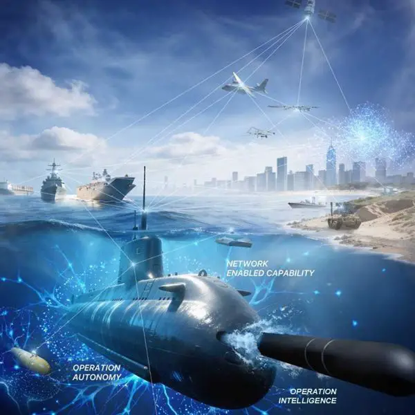 Havelsan's new integrated underwater C5ISR architecture connects submarines, UUVs, surface ships, aircraft, satellites, and land systems for network-enabled, multi-domain operations. (Picture source: Havelsan)