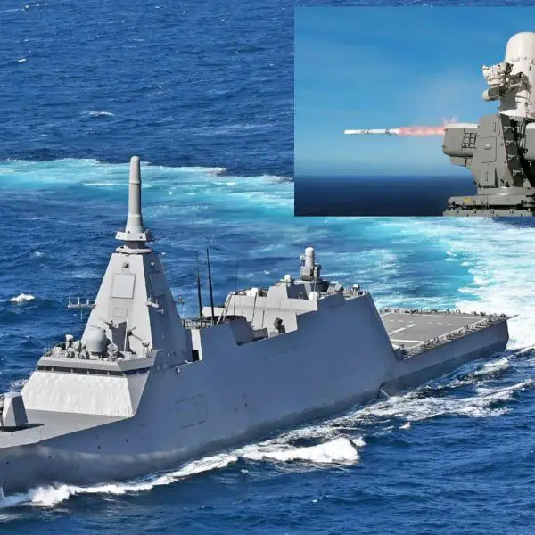 Australia has selected Raytheon’s SeaRAM missile defense system for its future Japanese-built Mogami-class frigates, strengthening the Royal Australian Navy’s ability to counter cruise missiles, drones and saturation attacks in the Indo-Pacific (Picture Source: Japanese MoD /RTX)