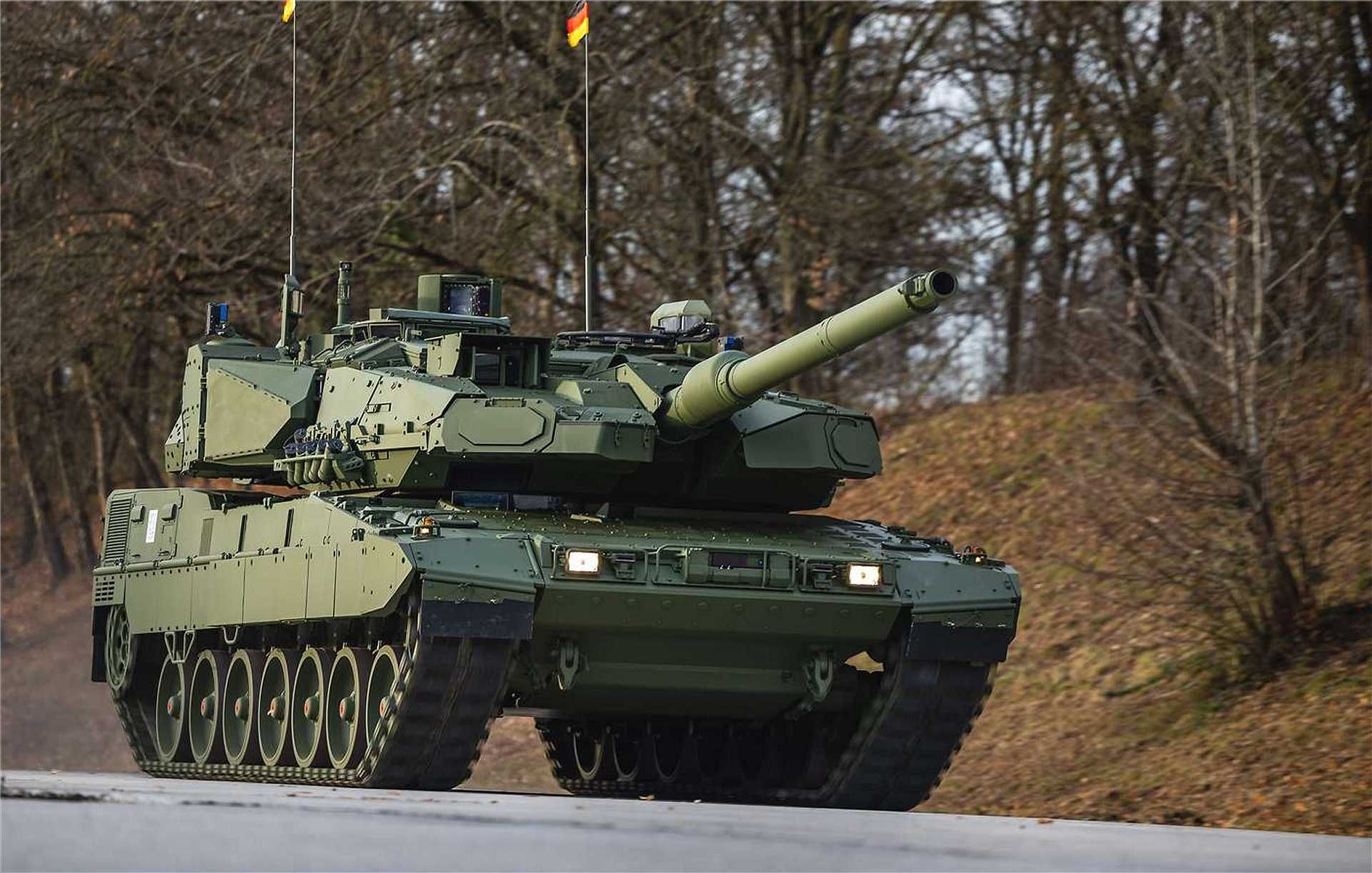 Germany unveils its first newly built Leopard 2A8 main battle tank at the KNDS plant in Munich, November 2025. This tank model will form the core of Croatia's future armored force, with 44 units scheduled for delivery between 2028 and 2030 under a landmark EUR 1.5 billion procurement deal.