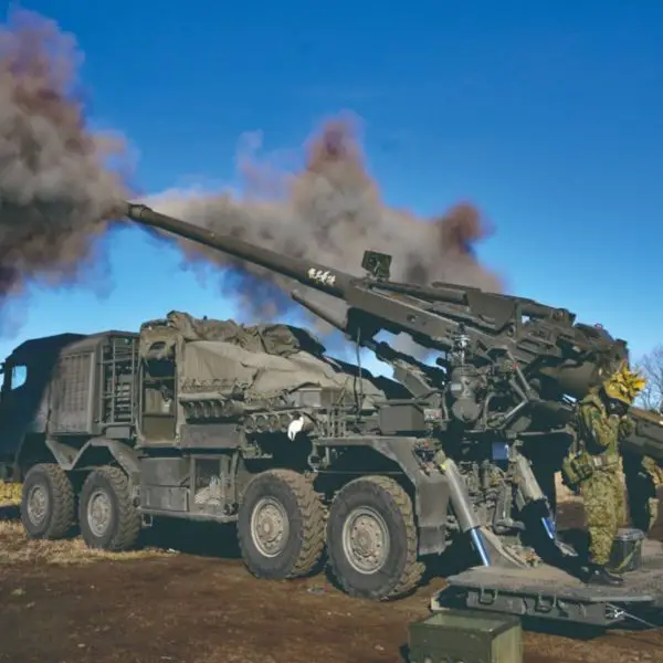 The newer Type 19 155mm self-propelled howitzer, mounted on an 8x8 wheeled platform, offers improved strategic mobility and digital fire-control, enabling rapid displacement and shoot-and-scoot tactics (Picture source: Telegram Channel @JapanMilitary)