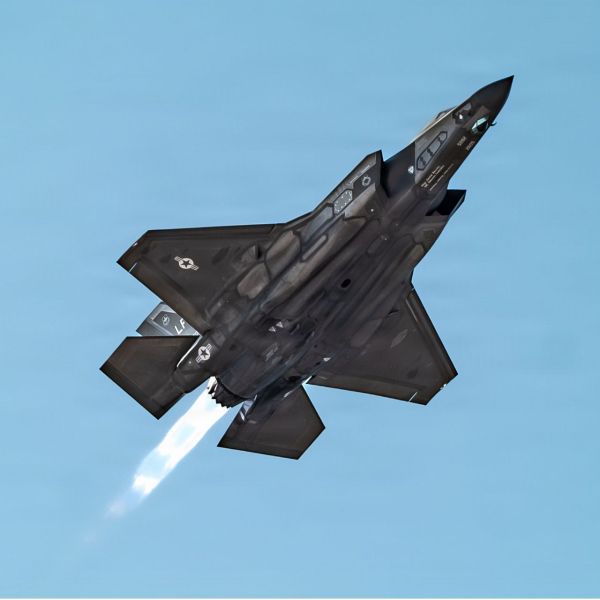 The F-35A Lightning II, fielded by the U.S. Air Force, is a conventional takeoff and landing variant with stealth shaping, internal weapon bays, and a top speed of Mach 1.6 (Picture source: US DoD)