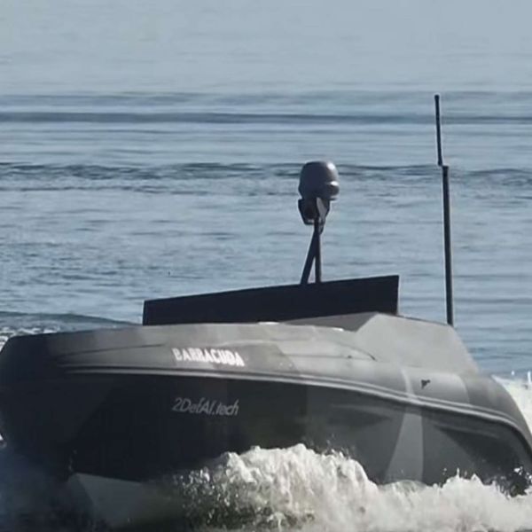 Ukrainian Marines’ Barracuda unmanned surface vessel, developed by the 40th Separate Coastal Defense Brigade, has successfully deployed FPV drones to destroy a Russian transport ship (Picture source: Ukraine 40th Separate Coastal Defense Brigade).