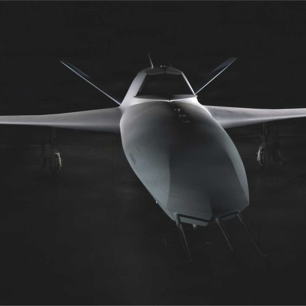 An image of Northrop Grumman’s Project Talon, now officially designated YFQ-48A by the U.S. Air Force as of December 22, 2025. The semi-autonomous unmanned aircraft represents a major milestone in the Air Force’s Collaborative Combat Aircraft (CCA) program. (Image courtesy of Northrop Grumman/U.S. Air Force)