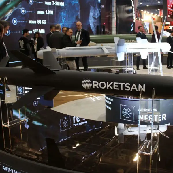 Roketsan introduced the new CİDA NLOS missile at SAHA Expo 2026 showcasing a long-range Turkish precision-strike system designed for land air and naval anti-armor missions (Picture Source: Army Recognition) Group)