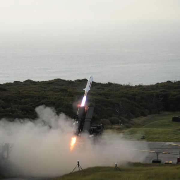 An upgraded Type 12 surface-to-ship missile is launched from a ground-based platform during a test in Japan, demonstrating extended stand-off engagement capabilities. (Picture source: Japanese Defense Ministry)