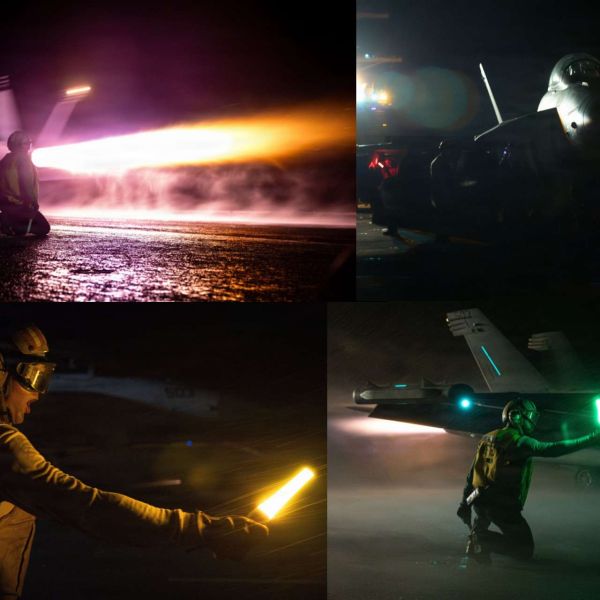 Night-time F/A‑18 flights over the Caribbean demonstrate readiness to employ advanced forces against non‑state threats impacting security and stability (Picture Source: U.S. Navy)