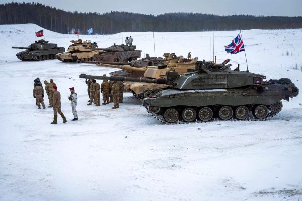 U.S., British, and French armored units conducted a live-fire CALFEX exercise in Estonia, integrating Abrams, Challenger 2, and AMX-10 RC vehicles to strengthen NATO interoperability on the alliance’s eastern flank (Picture Source: French Armed Forces)