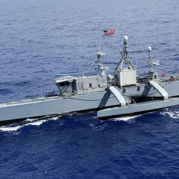 U.S. Navy Medium Unmanned Surface Vessels will use modular payloads for sensing, command relay, deception, anti-surface warfare, anti-submarine warfare, and strike missions as the service plans a 72-vessel long-term force to support Distributed Maritime Operations (Picture source: U.S. DoW).