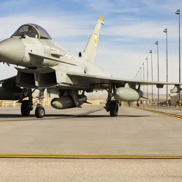 The Eurofighter Typhoon FGR4 is the Royal Air Force’s single-seat operational multirole variant of the Eurofighter jet, developed from earlier Typhoon F2 aircraft and upgraded to achieve full fighter, ground-attack, and reconnaissance capability. (Picture source: UK MoD)