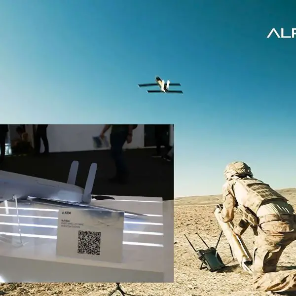 ALPAGU is a sub-2 kg fixed-wing loitering munition developed by STM for rapid, AI-assisted precision strikes in urban, cross-border, and counter-terrorism operations, offering squad-level portability, low signature, and swarming capability with minimal logistical burden (Picture Source: STM / Army Recognition Group)