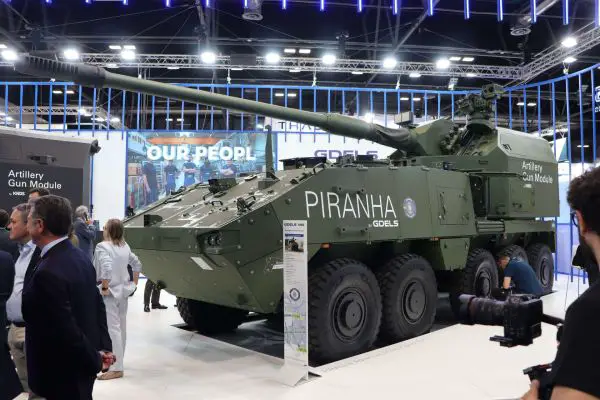 Switzerland will procure 32 KNDS AGM 155mm self-propelled howitzers on Piranha IV 10x10 wheeled armored vehicles to replace its aging M109 fleet, improving range, mobility, automated fire control and survivability for territorial defense from 2031 (Picture source: Army Recognition Group).