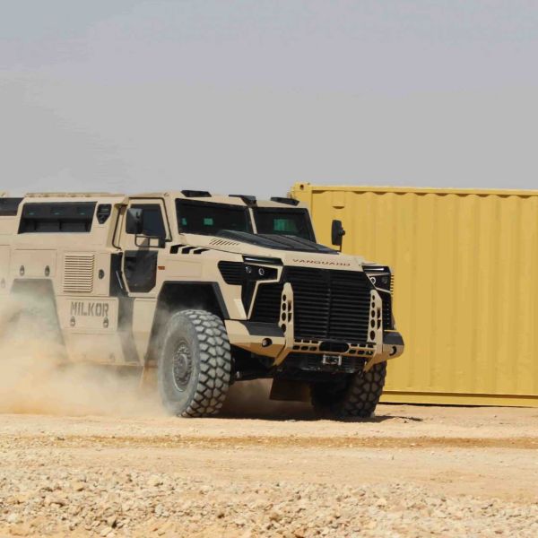 The Milkor Vanguard MRAP is configured for 2+8 personnel, powered by a 450 hp engine, and offers an operational range of up to 900 km while remaining transportable by C-130 aircraft. (Picture source: Army Recognition)