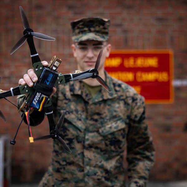 The Hanx, usable for reconnaissance, logistics support, and one-way attack missions with a reported payload capacity of up to one kilogram, costs roughly $700 per unit, far cheaper than externally sourced drones, often priced below $4,000. (Picture source: 2nd Marine Logistics Group)