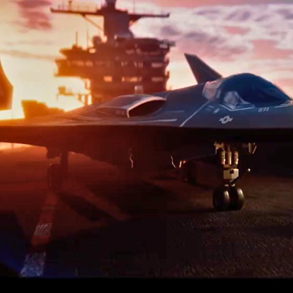 Screenshot from Northrop Grumman’s April 20, 2026, video showing a new view of its F/A-XX next-generation carrier-based fighter concept. (Picture source: Northrop Grumman)