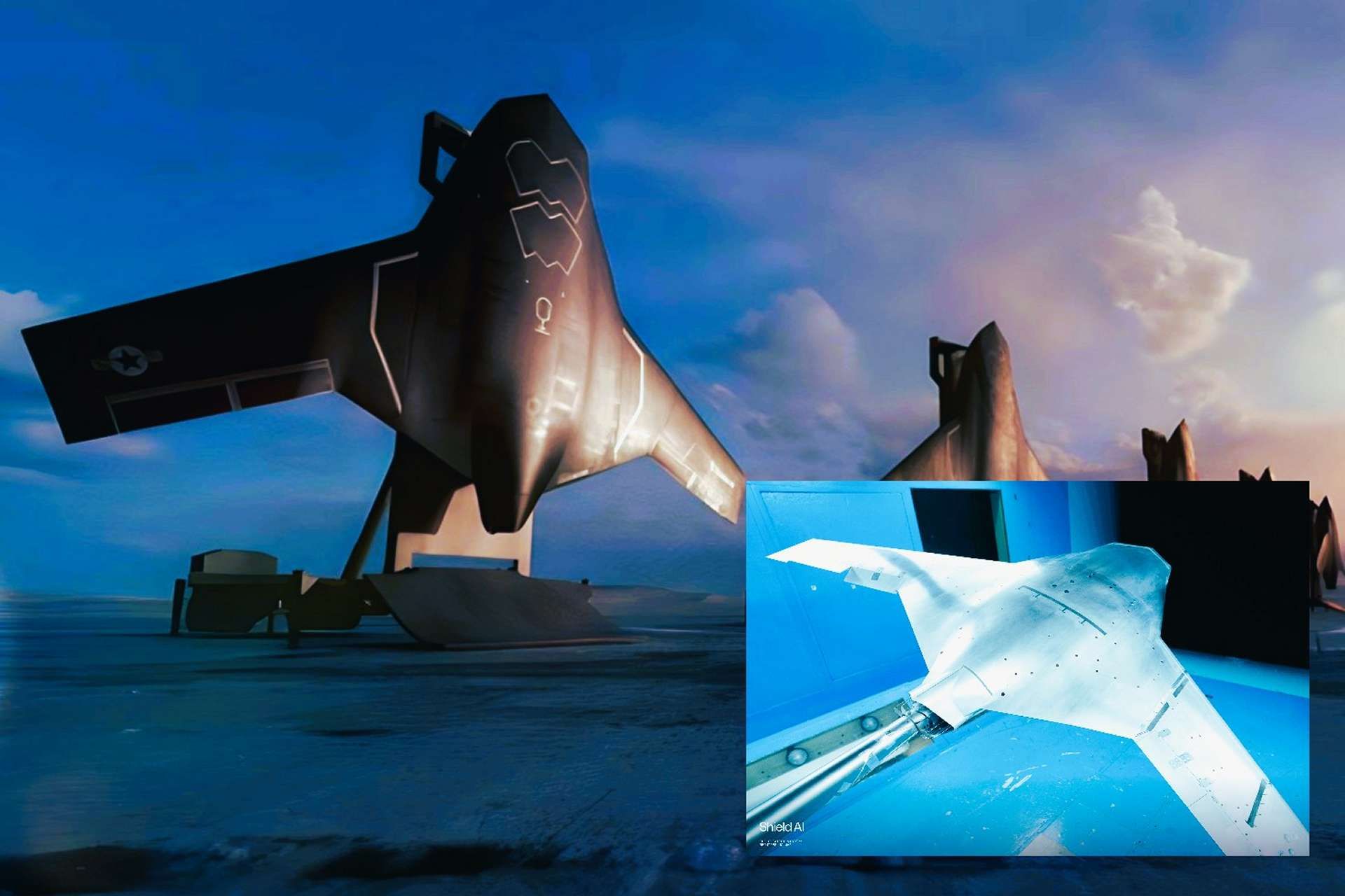 Shield AI announced its X-Bat autonomous VTOL combat jet has entered wind tunnel testing, marking the first physical validation of a runway-independent, pilot-free strike aircraft concept (Picture Source: Shield AI)