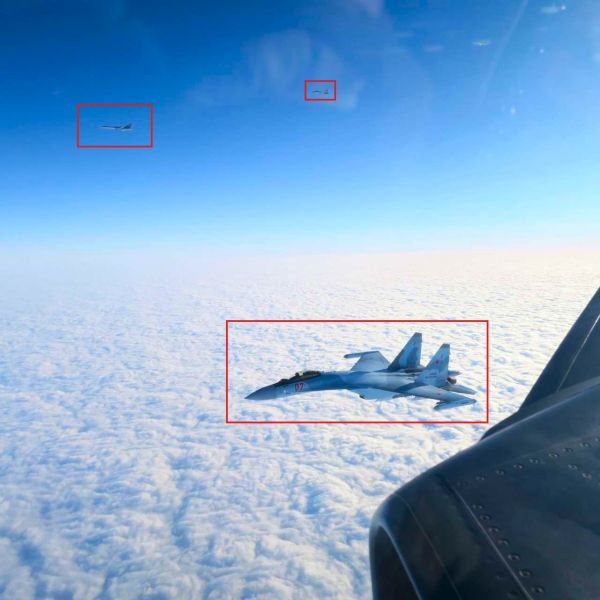 Swedish Gripen fighters were scrambled on quick reaction alert to intercept and identify a Russian Tu-22M bomber escorted by Su-35S fighters flying in international airspace over the Baltic Sea (Picture Source: Swedish Air Force)