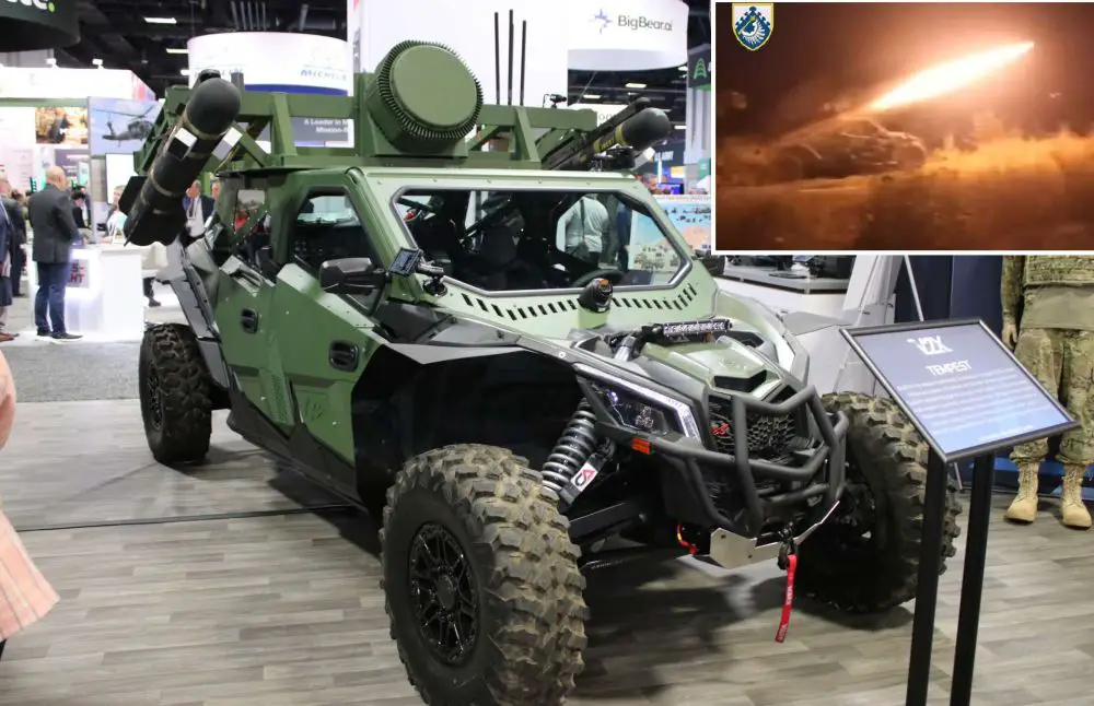 The U.S.-made Tempest is a highly mobile, fire-and-forget counter-UAS platform combining a rugged light vehicle, dual missile launchers, and an integrated sensor suite to detect, engage, and destroy Class 2 and 3 drones in contested, GPS-degraded environments, then rapidly relocate to avoid counterfire (Picture source: Army Recognition Group/ Ukraine MoD).