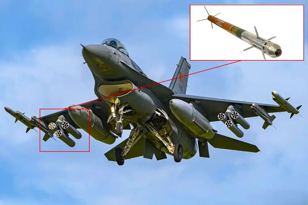 Belgium is testing FZ275 laser-guided 70 mm rockets on its F-16AM fighters as a lower-cost way to counter the growing threat of cheap attack drones, a shift aimed at avoiding the high expense of traditional missile-based air defenses (Picture source: Tim VdB Photography / Thales Belgium)